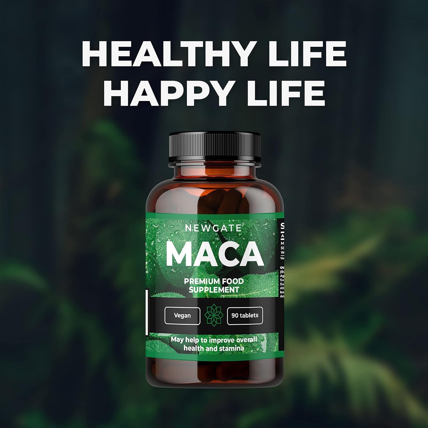 Newgate Labs Maca 90 High Strength Vegan Tablets 50Mg Providing Organic Maca Root 500Mg - for Skin Health - Premium Nutritional Supplement - Made in the UK – Halal, GMO Free