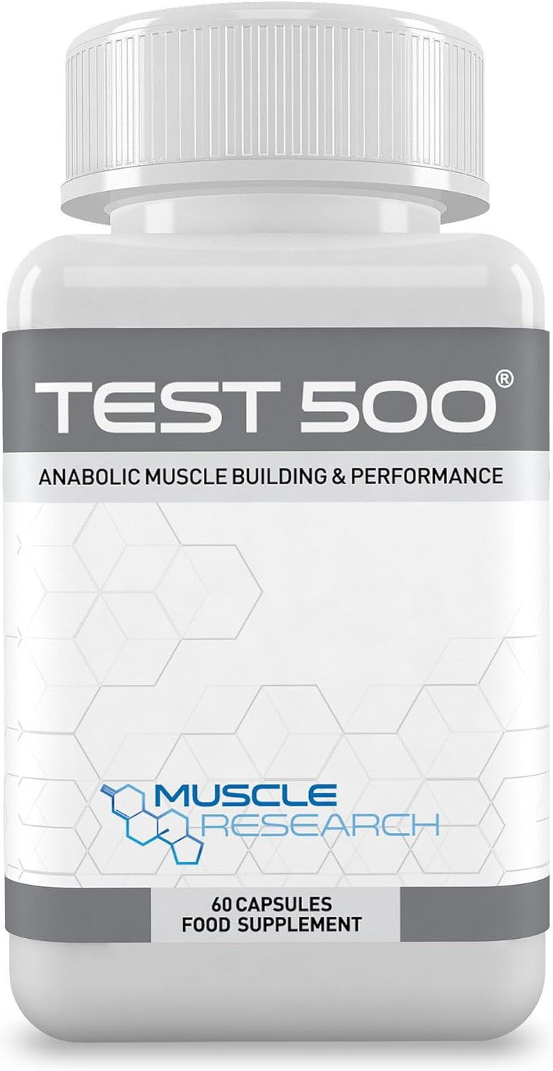 Muscle Research Test 500-120 Capsules - High Dose - Bodybuilding Supplement - Maca Root, D-Aspartic Acid, Fenugreek, Zinc & Magnesium