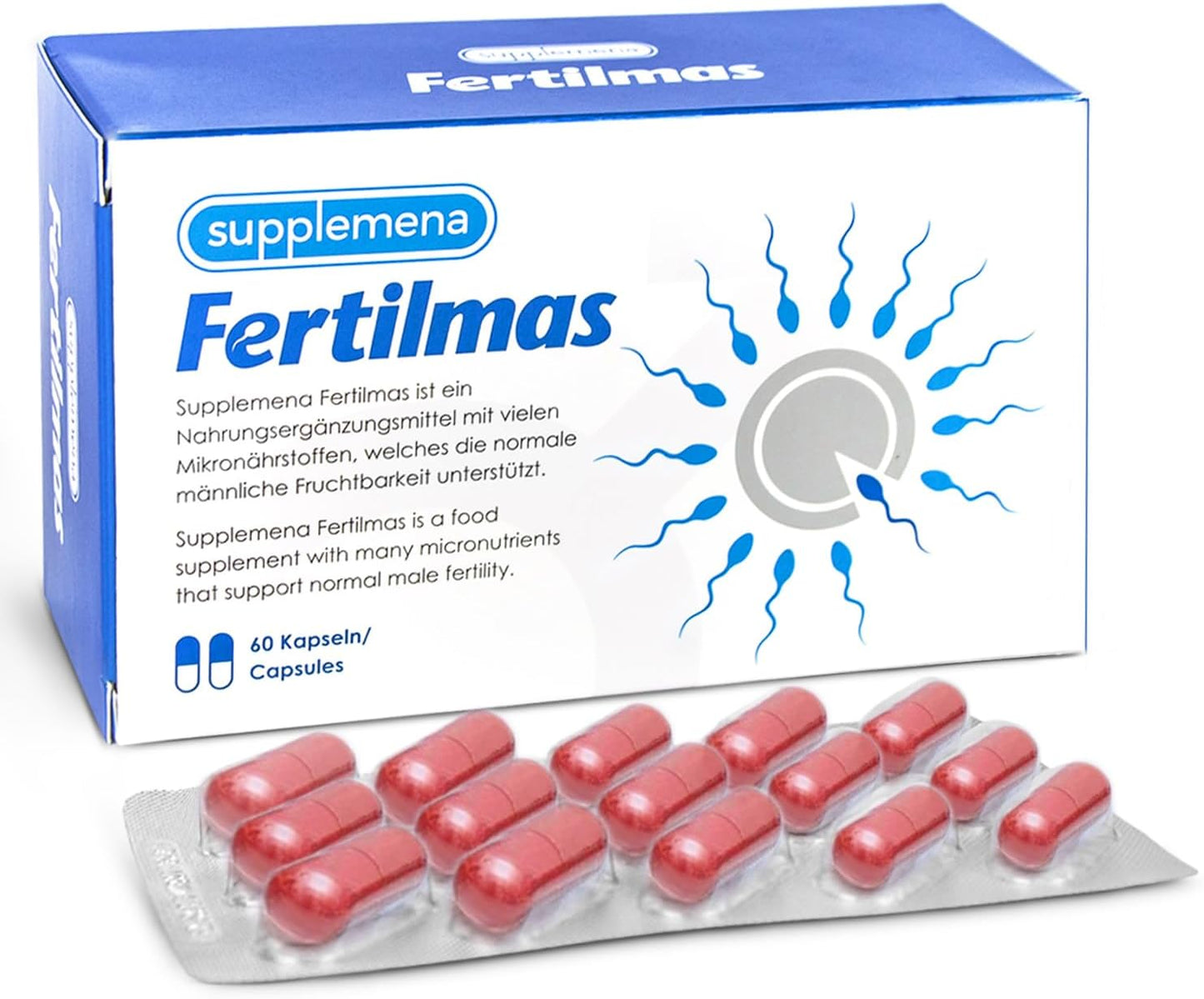 Fertilmas | Male Fertility Supplements | Support Sperm Health & Conception W/L-Carnitine, Folic Acid, Coq10, Zinc, B12, Selenium | 4 Month Supply