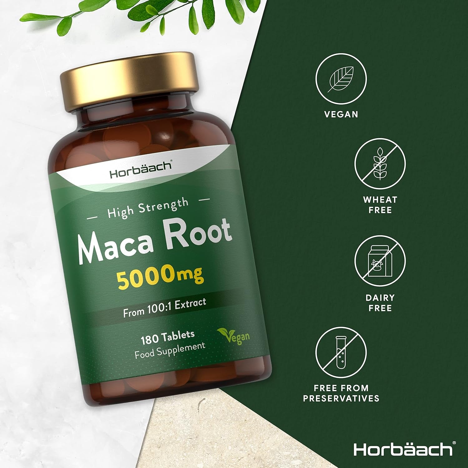 Maca Root 5000Mg | Supplement for Women & Men 180 Vegan Tablets (Not Capsules) | High Strength Peruvian Maca Root Extract | by