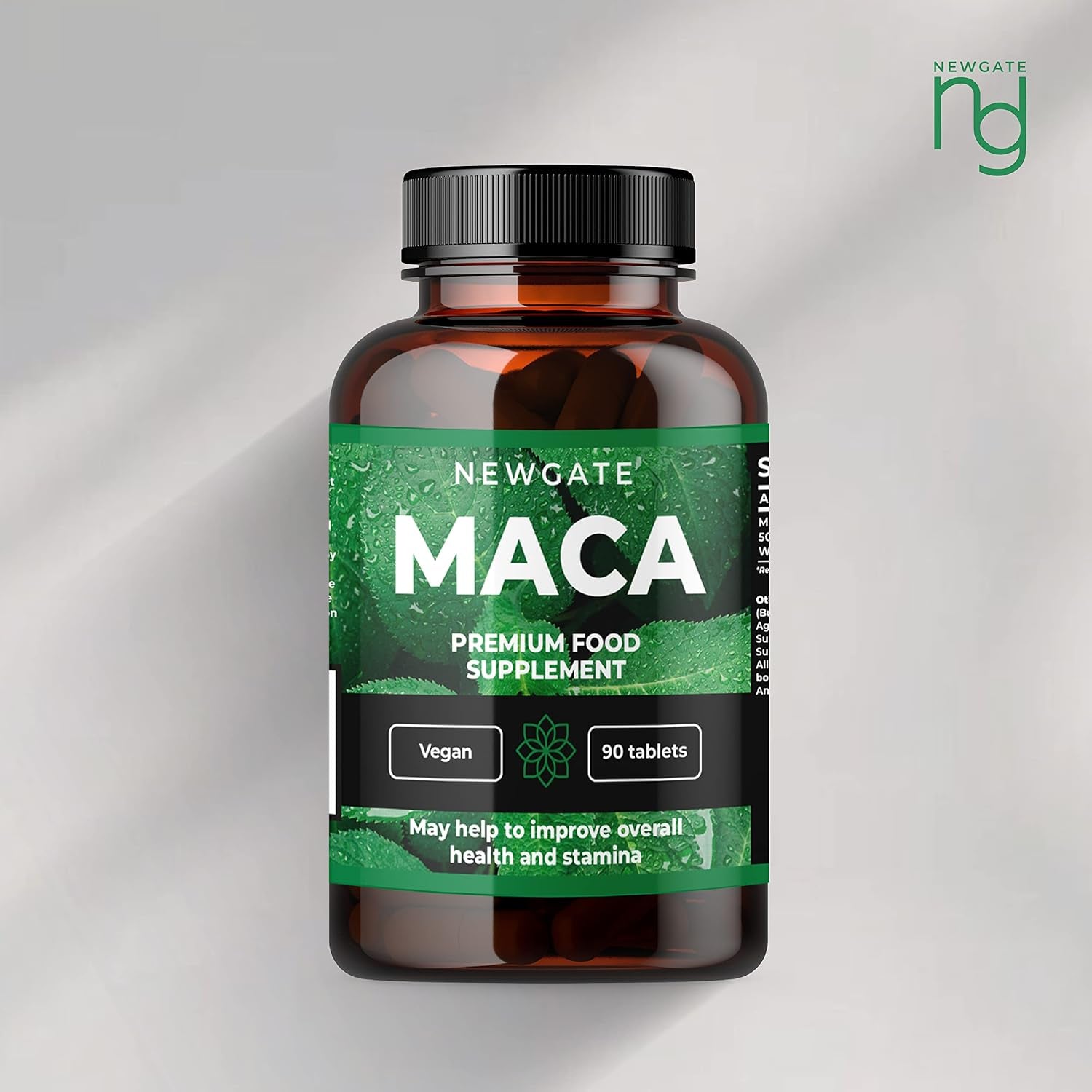 Newgate Labs Maca 90 High Strength Vegan Tablets 50Mg Providing Organic Maca Root 500Mg - for Skin Health - Premium Nutritional Supplement - Made in the UK – Halal, GMO Free