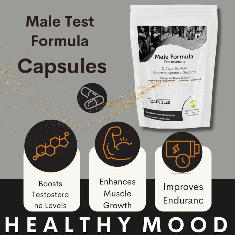 Male Test 30 Capsules – Natural Testosterone Booster for Energy, Strength, and Vitality – Men’S Health Supplement