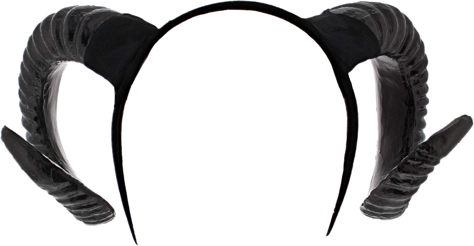 Zac'S Alter Ego Evil Witch Ridged Devil Ram Goat Horn Headband - Halloween