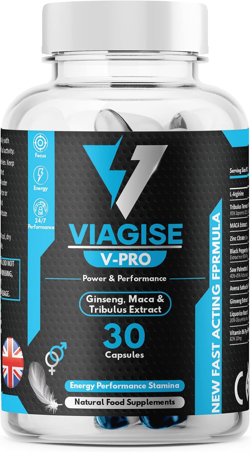 Viagise - High Strength Longer & Harder (30) 500Mg Capsules | Korean Ginseng Herbal Supplement with Added Maca & Tribulus | Endurance and Stamina | Long Lasting & 100% Natural