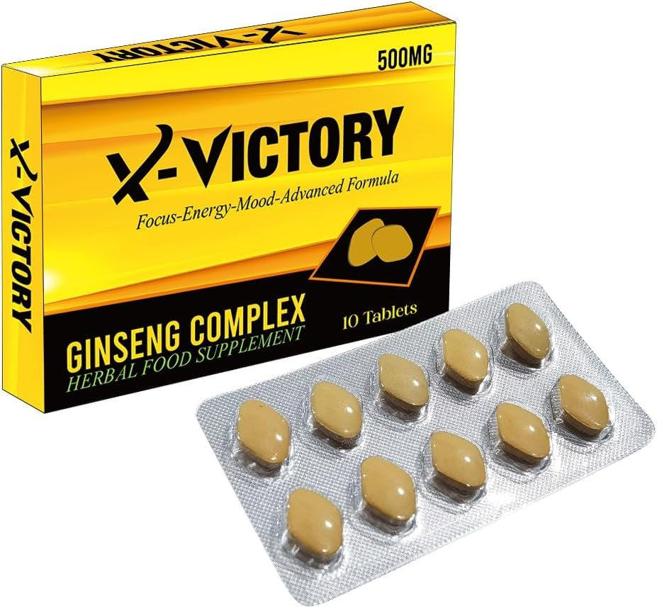 New! Super Extra-Strong X-VICTORY - Ginseng and Herbal Food Supplement for Men. the Most Effective Natural, Powerful and Fast Acting Food Supplement for Men! - (Pack of 10 Tablets)