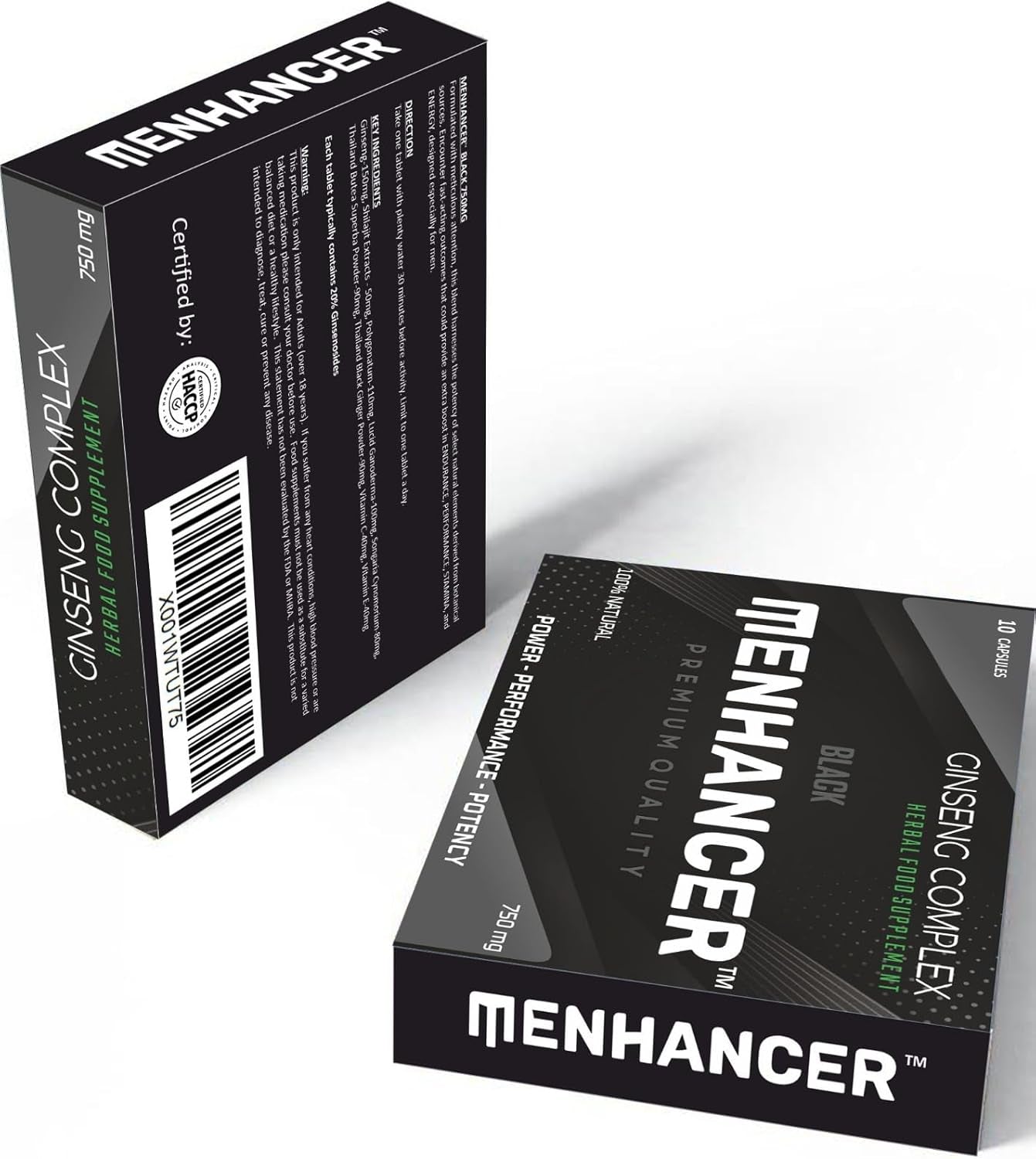 ™ - Enhance Your Performance - Extra Strength Performance Enhancing Pills, Stamina Endurance Booster Black Supplement Pills for Men - 10 Ginseng Capsules