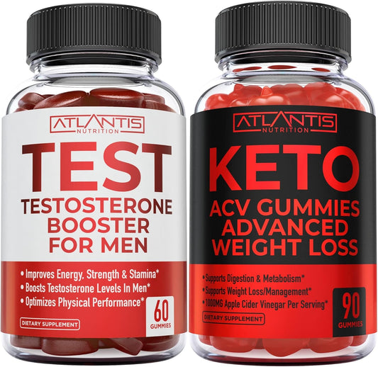 Testosterone Booster 60 Gummies + Keto Apple Cider Vinegar 90 Gummies