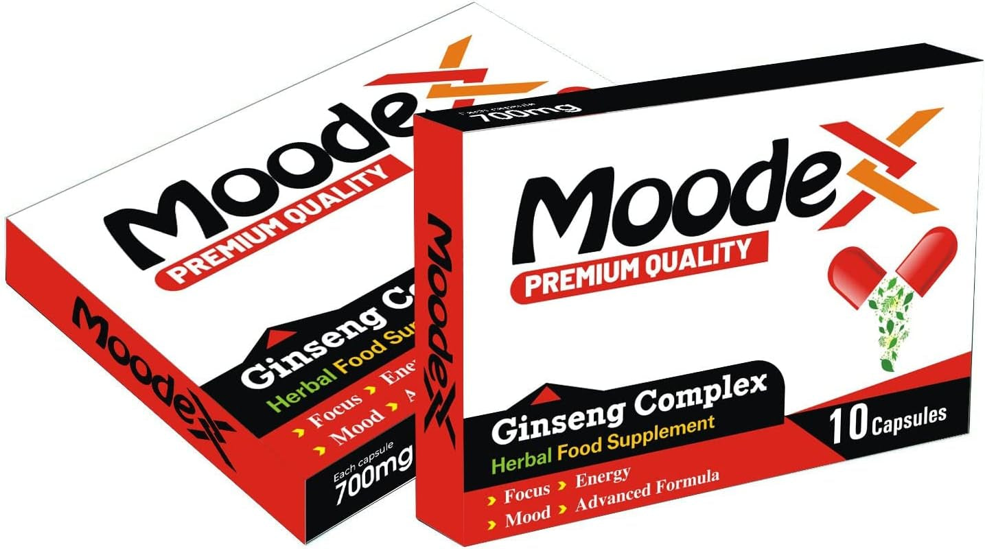 Moodex Red-New Stronger for Longer Formula for Men - Ultra Strong Performance Enhancing Pills, Stamina Endurance Booster RED Supplement Pills for Men - 10 Ginseng Capsules 700MG