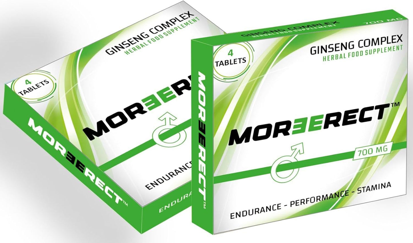 MOREERECT™ Green Tablets - Stronger and Longer for a Confident Performer - Advanced Performance Enhancing, Stamina Endurance Booster Supplement Tablerts for Men - 4 Ginseng Tablets