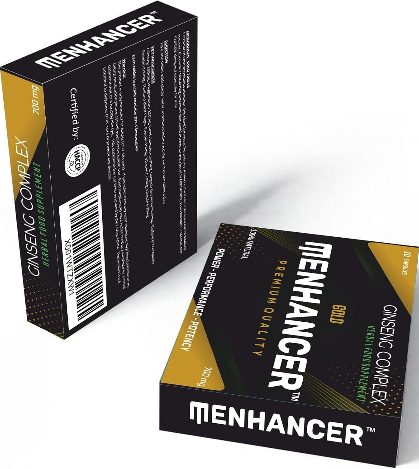 MENHANCER™ - Enhance Your Performance - Extra Strength Performance Enhancing Pills, Stamina Endurance Booster Gold Supplement Pills for Men - 10 Ginseng Capsules