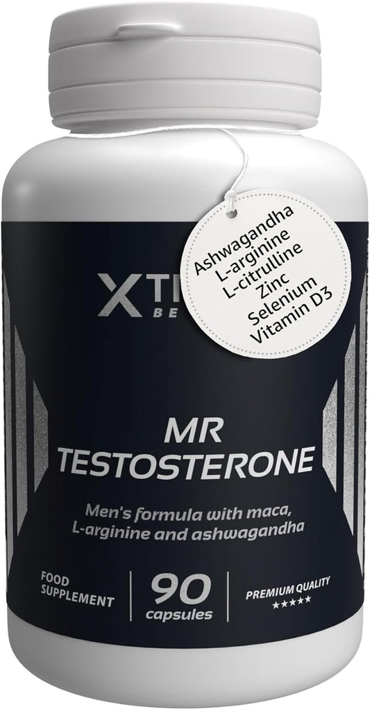 Testosterone Supplement for Men – Ashwagandha, Maca Root, Zinc, Vitamin D, Selenium, L-Citrulline, L-Arginine – Mr Testosterone – 90 Capsules, 30-Day Supply by