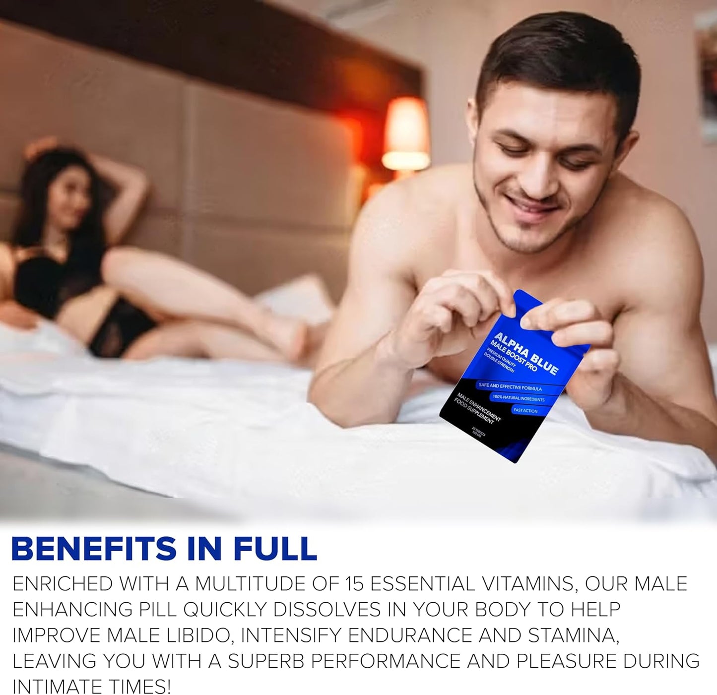 PRO Vegan Ginseng-Based Herbal Male Enhancement, 30 Tablets for Stamina, Endurance, Immediate Results, Composed of 100% Herbal Ingredients Gmo-Free