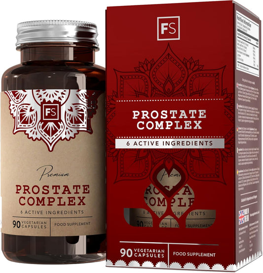 FS Prostate Supplements for Men UK | 90 Prostate Capsules with Broccolli 750Mg, Pumpkin Seed 500Mg, Nettle Leaf 500Mg & Zinc | Mens Health Supplements | Non-Gmo & Gluten Free | Made in the UK