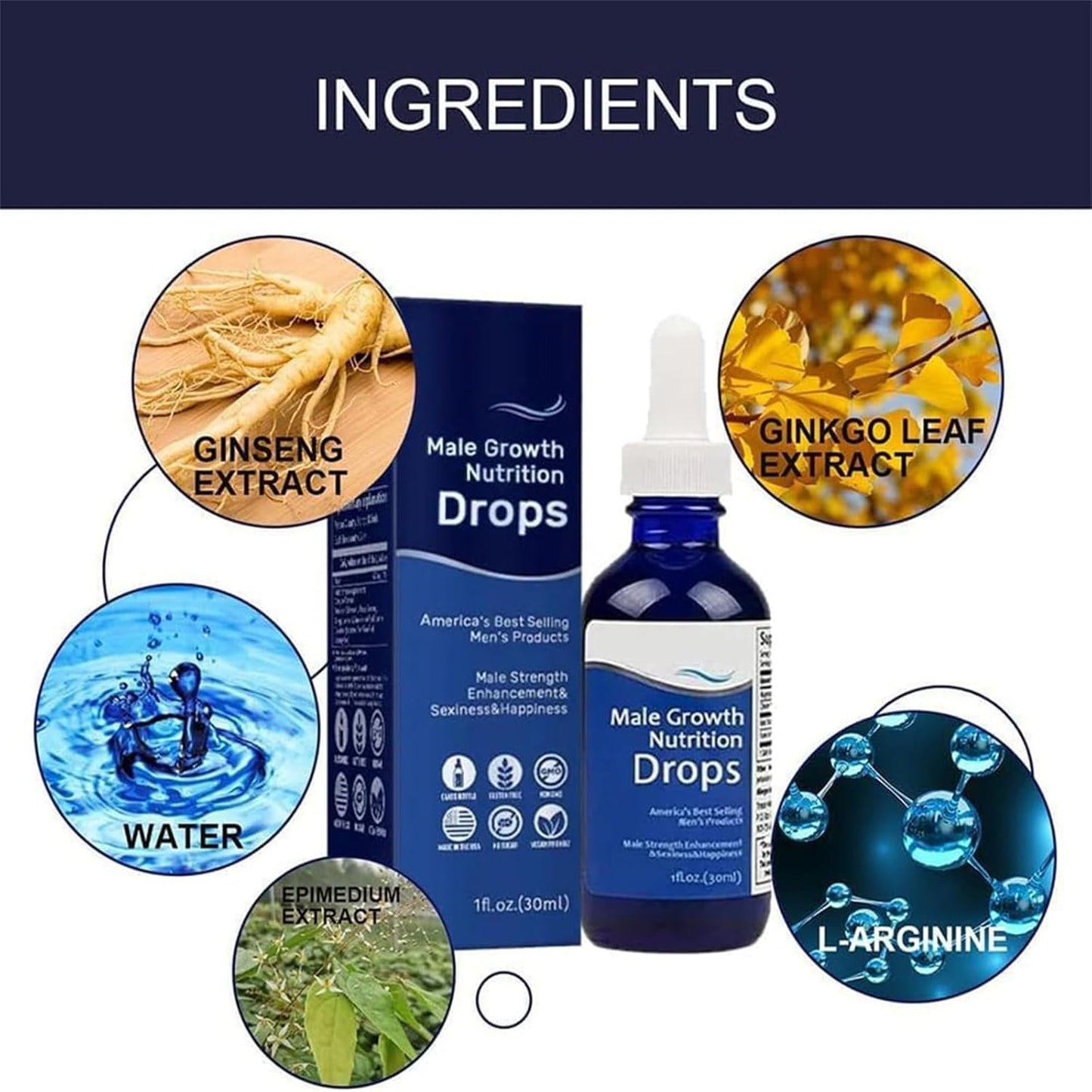 Revitahepa Male Growth Nutrition Drops,Revitahepa Male Growth Nutrition Drops Blue,Natural Revitahepa Blue Direction Benefit Drops for Men (1Pcs)