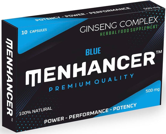 MENHANCER™ - Enhance Your Performance - Extra Strength Performance Enhancing Pills, Stamina Endurance Booster Blue Supplement Pills for Men - 10 Ginseng Capsules