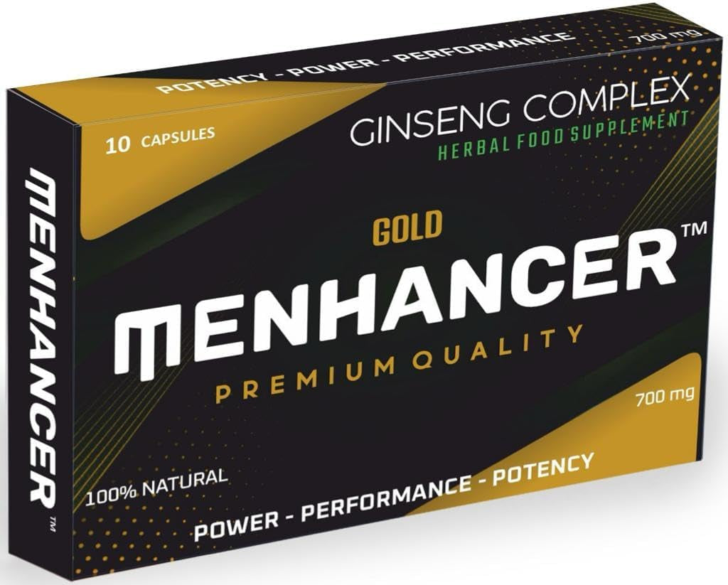 MENHANCER™ - Enhance Your Performance - Extra Strength Performance Enhancing Pills, Stamina Endurance Booster Gold Supplement Pills for Men - 10 Ginseng Capsules