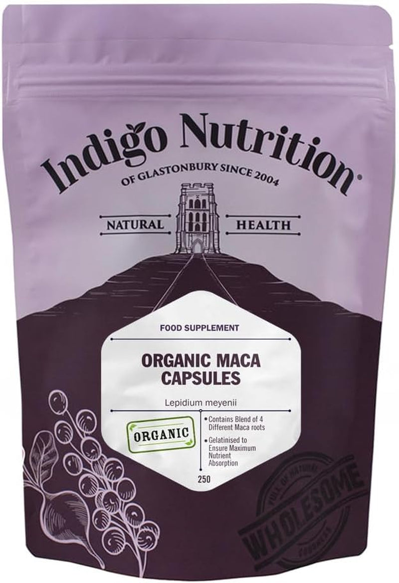 Organic Maca Capsules 500Mg | 250 Vegan Caps | Gelatinised Blend of 4 Different Types of Maca | GMO Free