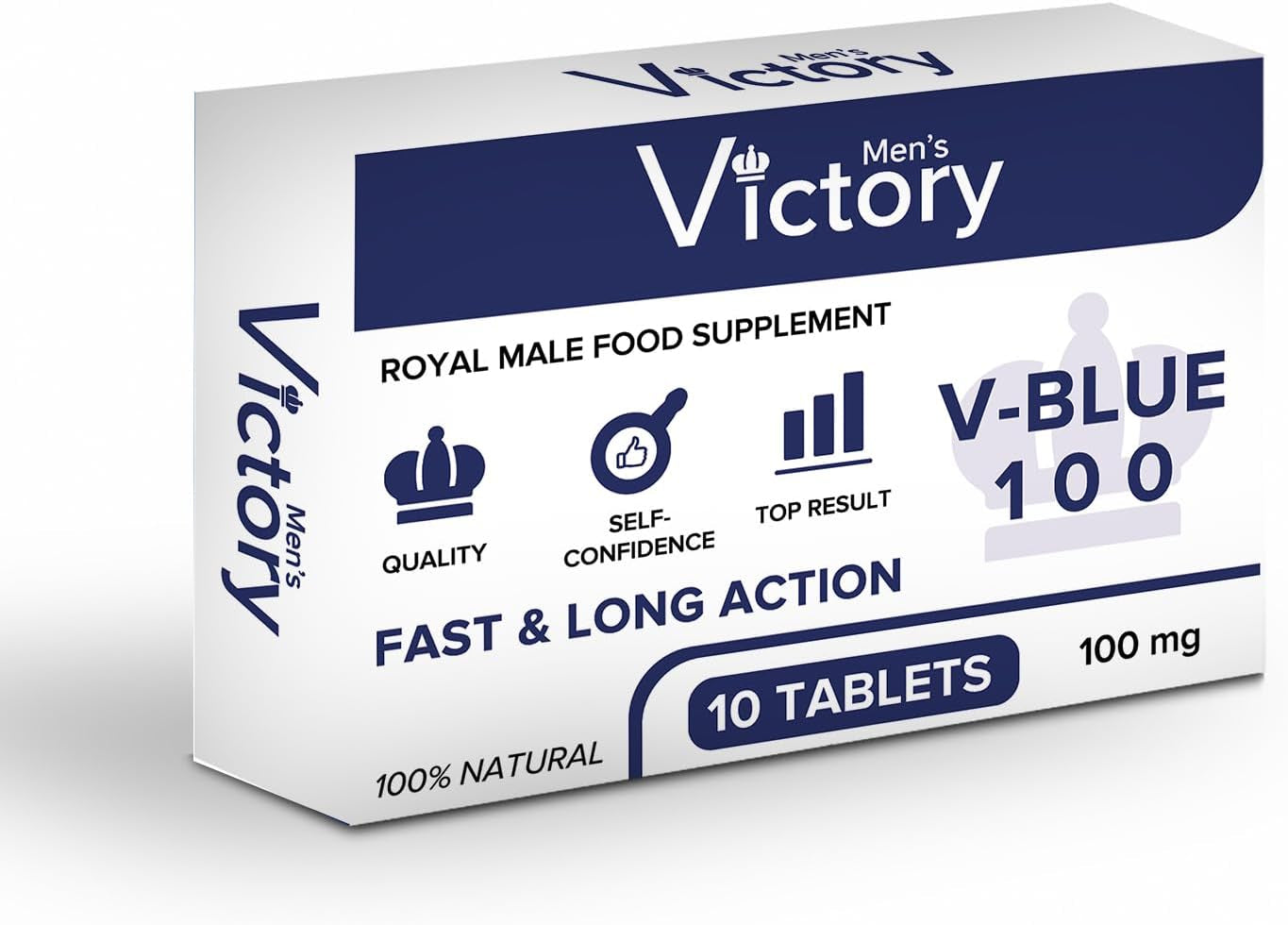 Men’S Victory 10 Blue Tablets - Increased Strength & Firmness for Men - Boosted Stamina, Enhanced Performance - Male Endurance Enhancer - Natural Herbal Supplement Formula