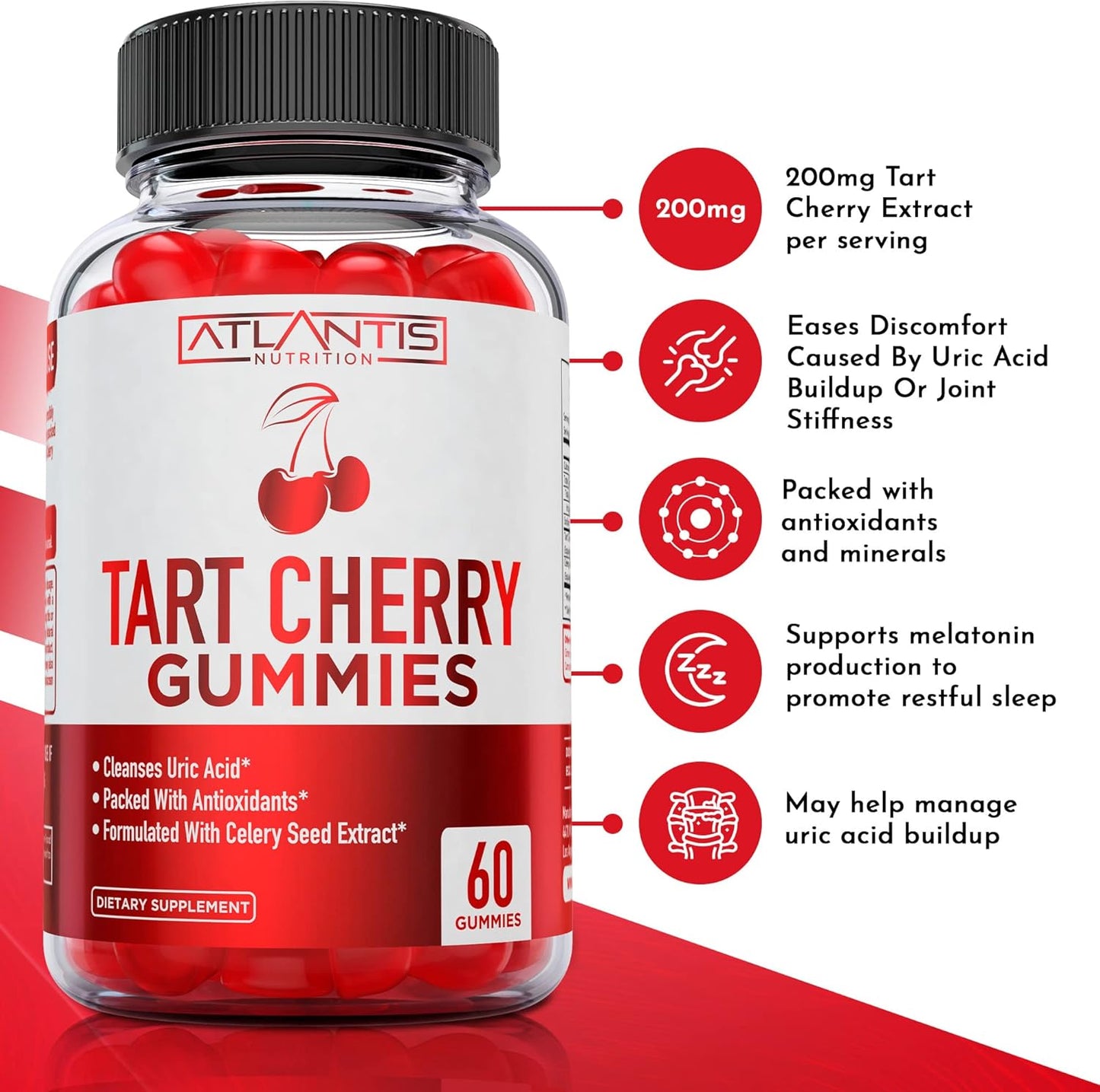 Tart Cherry 60 Gummies + Testosterone Booster 2-Pack (120 Gummies)