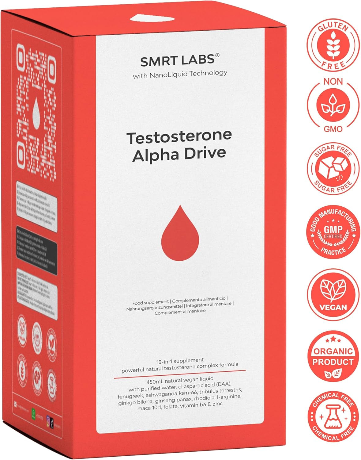 Testosterone Supplements for Men Alpha Drive, Premium 13-In-1 Testosterone Boosters Supplements, Normal Testosterone Support, Tribulus Terrestris, D-Aspartic Acid, Ashwagandha KSM 66, 100% Natural