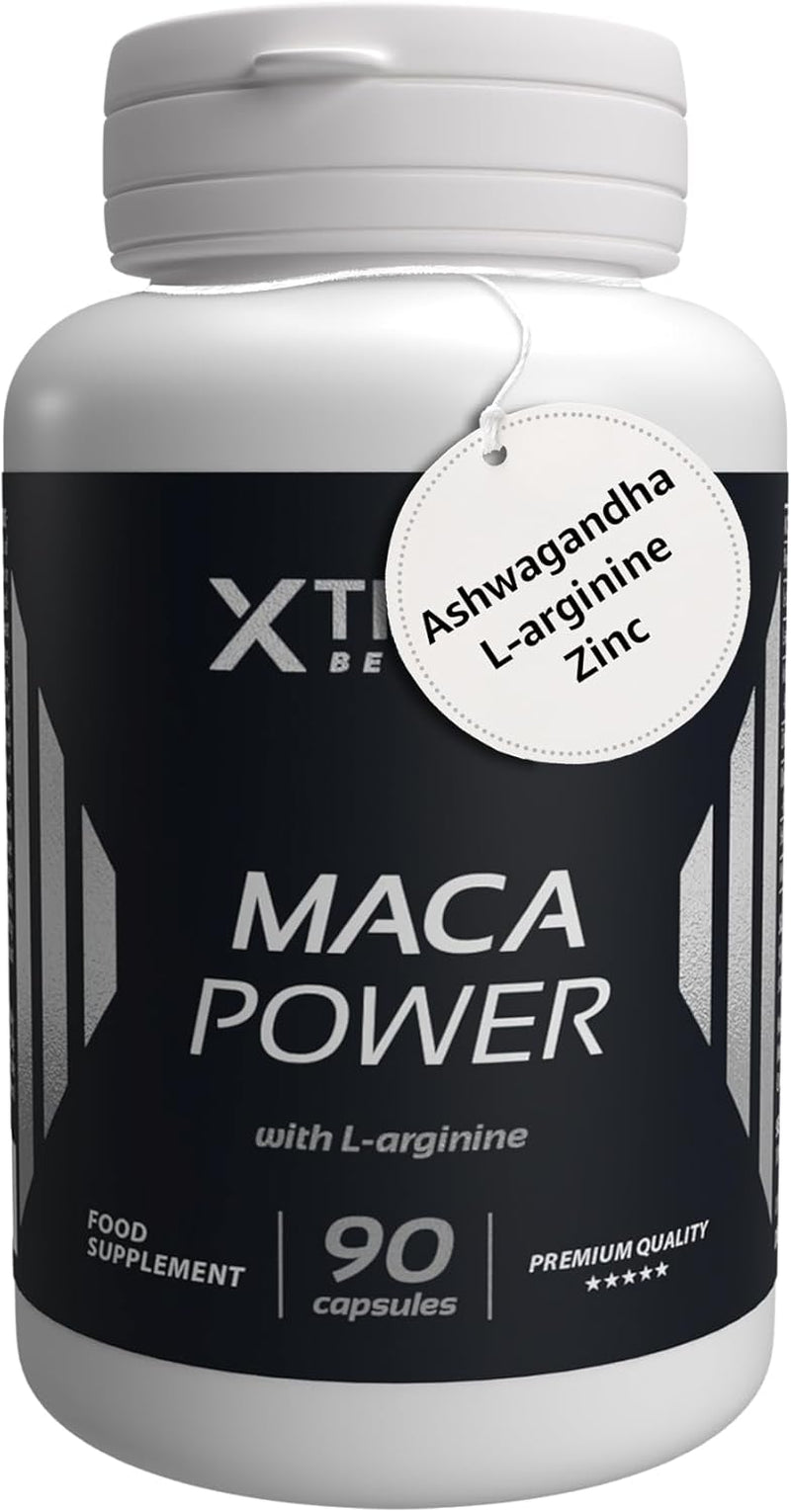 Maca Root with Ashwagandha, L-Citrulline , L-Arginine, Zinc, Selenium, and Vitamin D3 for Better Sports Performance, 90 Capsules, 30-Day Supply by XTRAZE