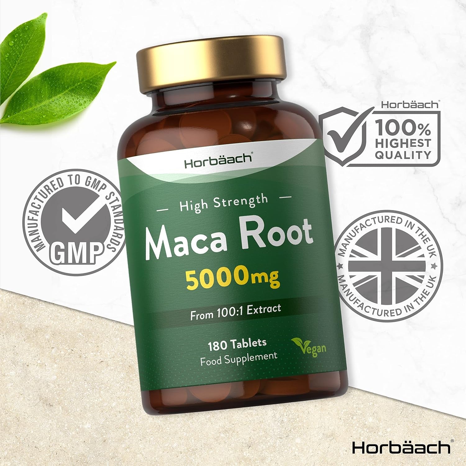 Maca Root 5000Mg | Supplement for Women & Men 180 Vegan Tablets (Not Capsules) | High Strength Peruvian Maca Root Extract | by