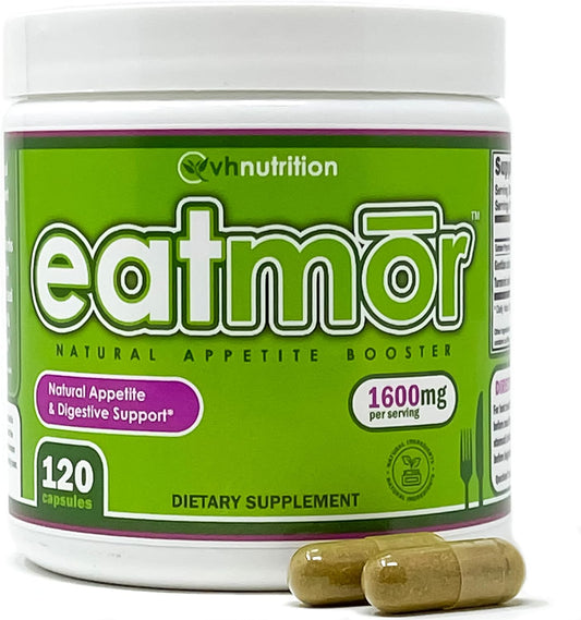 Eatmor | Weight Gain Pills* for Women and Men | Designed for Women with Gentian, Ginger, Alfalfa | 120 Easy-To-Swallow Capsules