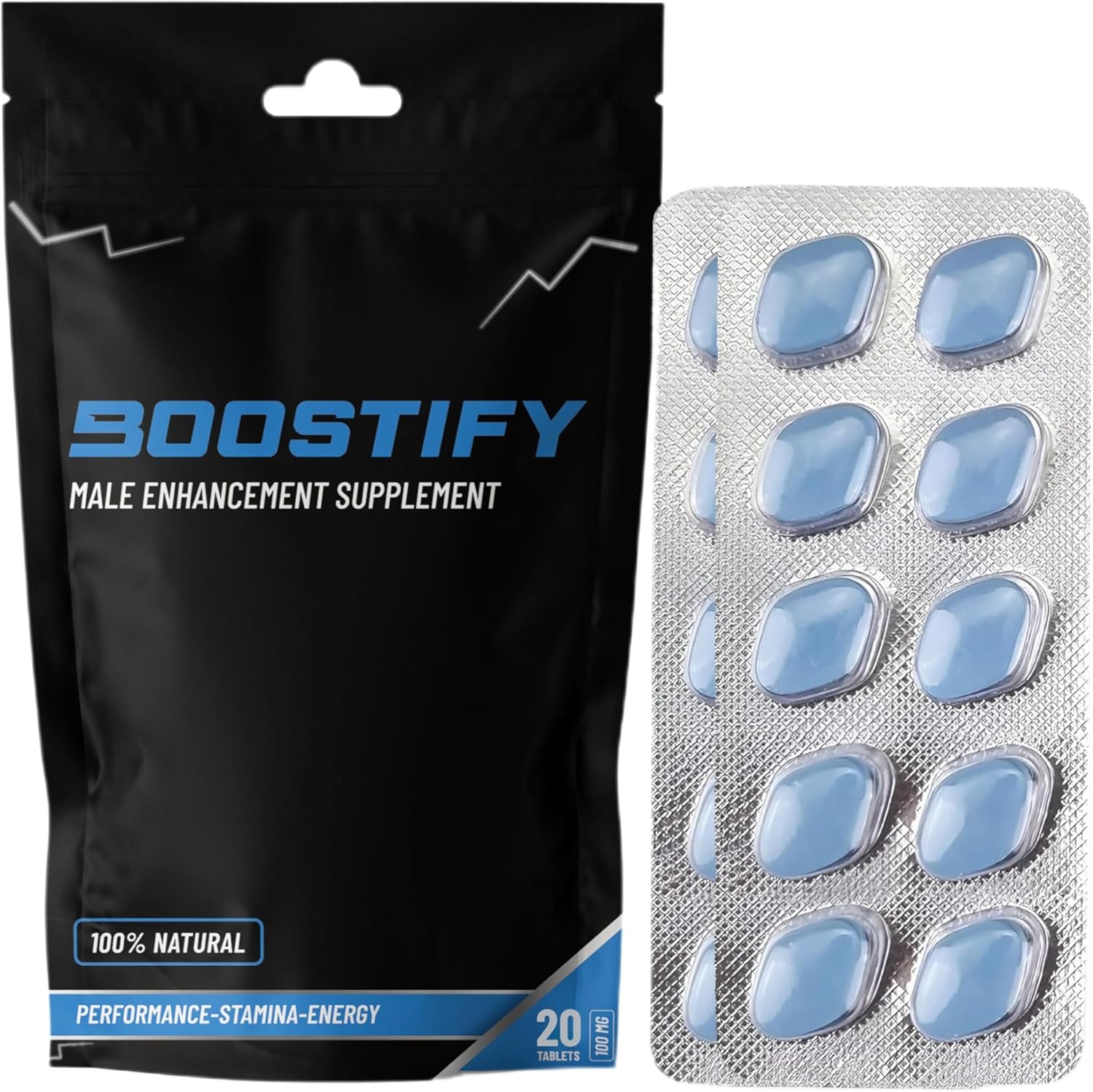 Boostify™ 20 Tablets Stronger & Harder Enhanced Strength & Firmness for Men - Designed to Boost High Stamina, Performance & Prolonged Results - Natural Male Enhancing Food & Herbal Supplement