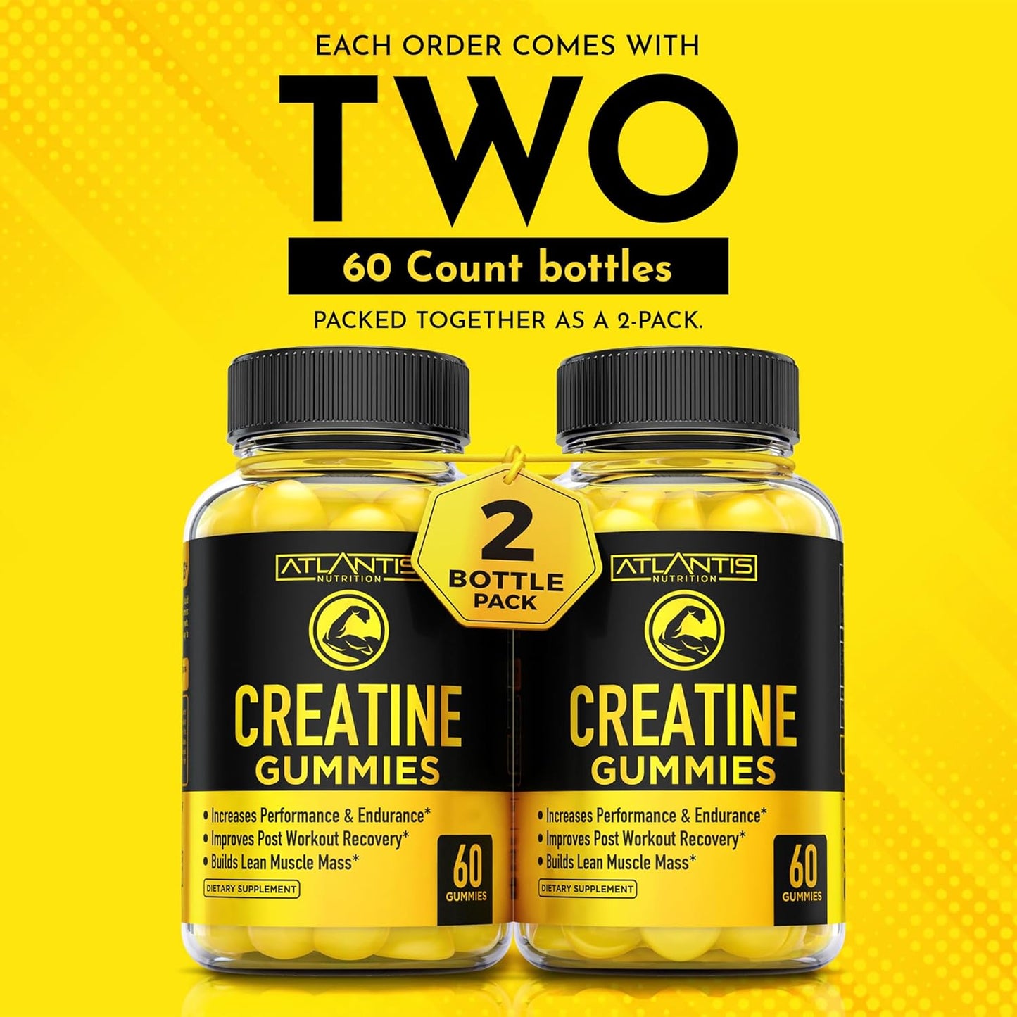 Testosterone Booster 60 Gummies + Creatine 2-Pack (120 Gummies)