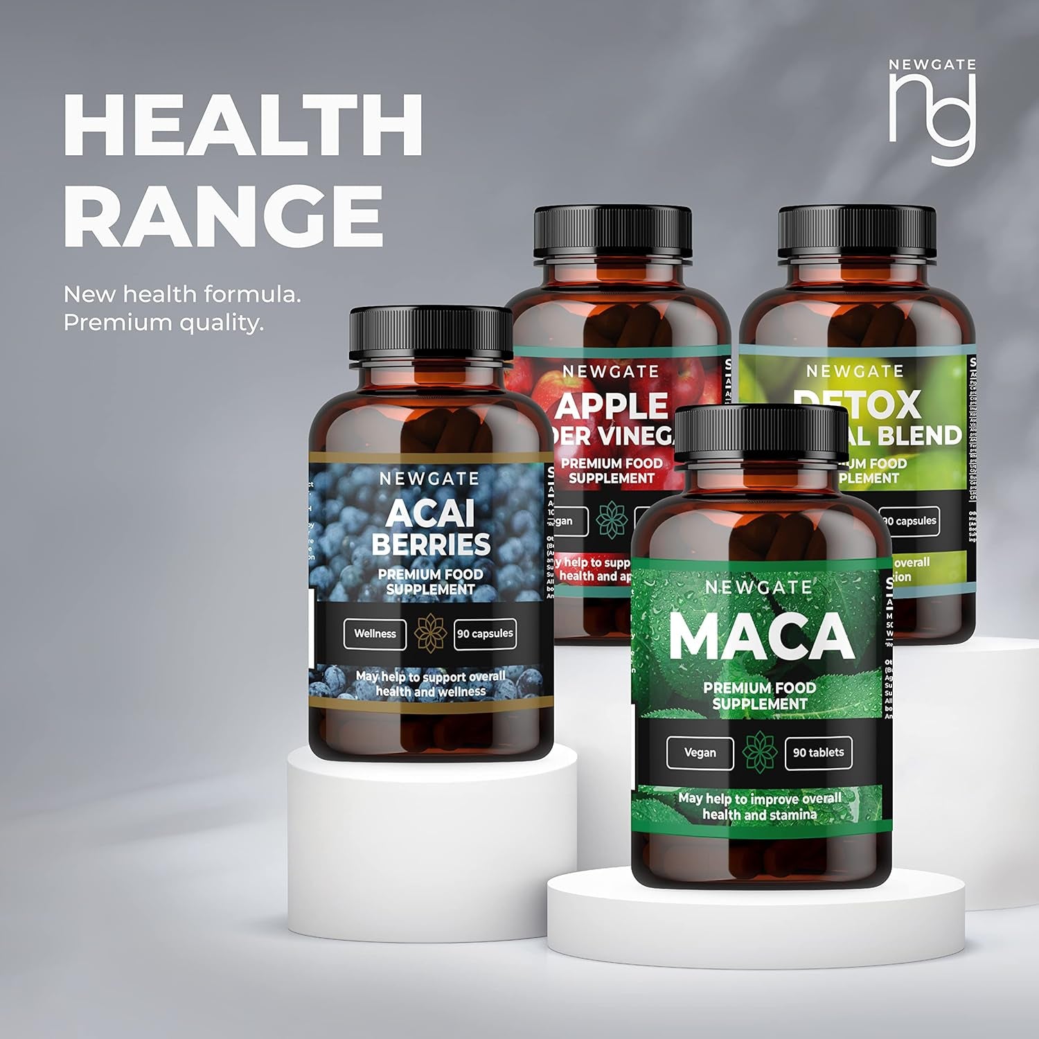 Newgate Labs Maca 90 High Strength Vegan Tablets 50Mg Providing Organic Maca Root 500Mg - for Skin Health - Premium Nutritional Supplement - Made in the UK – Halal, GMO Free