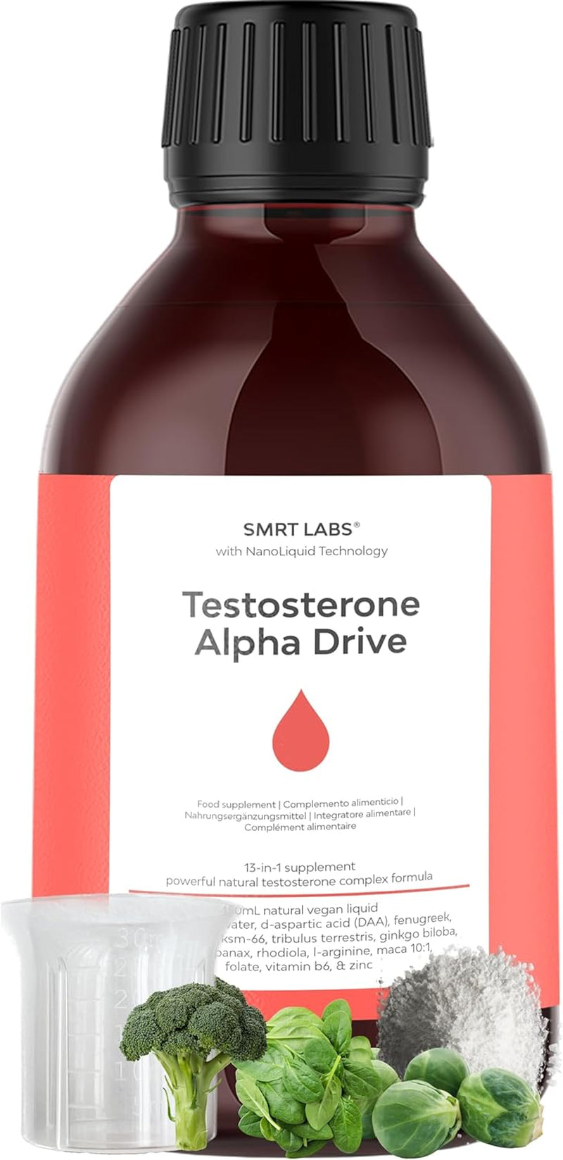 Testosterone Supplements for Men Alpha Drive, Premium 13-In-1 Testosterone Boosters Supplements, Normal Testosterone Support, Tribulus Terrestris, D-Aspartic Acid, Ashwagandha KSM 66, 100% Natural