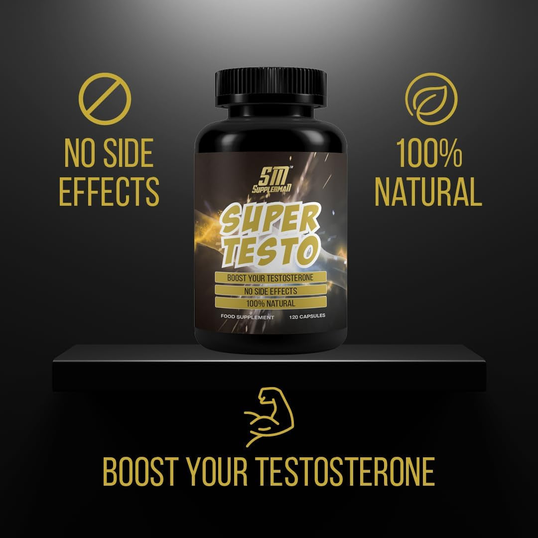 Super Testo Testosterone Booster (120 Capsules), 1 Months Supply