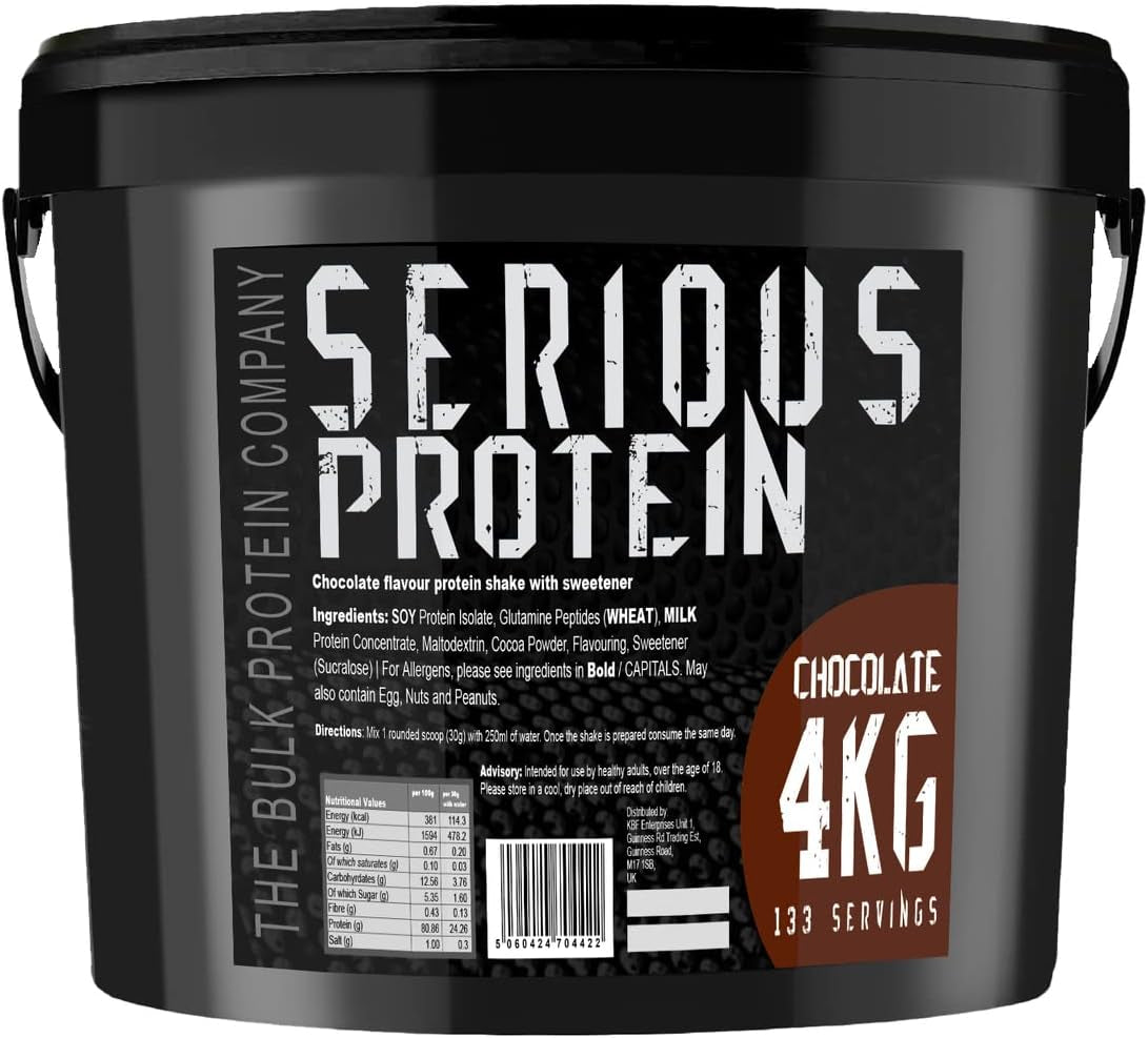 SERIOUS Protein – Protein Powder – 4Kg – Low Carb – Supports Lean Muscle Growth – Recovery Supplement - the Bulk Protein Company - 133 Servings (Banana)