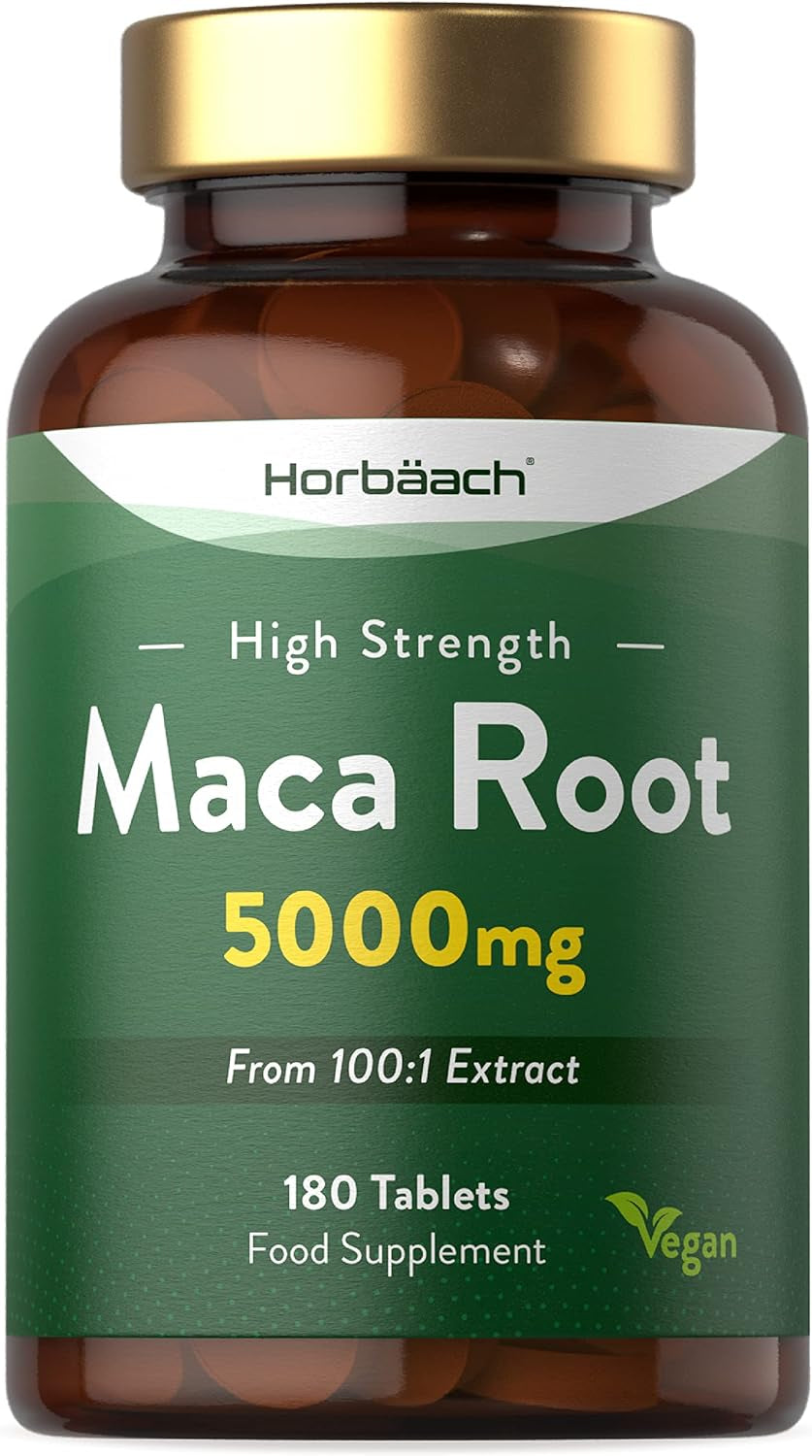 Maca Root 5000Mg | Supplement for Women & Men 180 Vegan Tablets (Not Capsules) | High Strength Peruvian Maca Root Extract | by