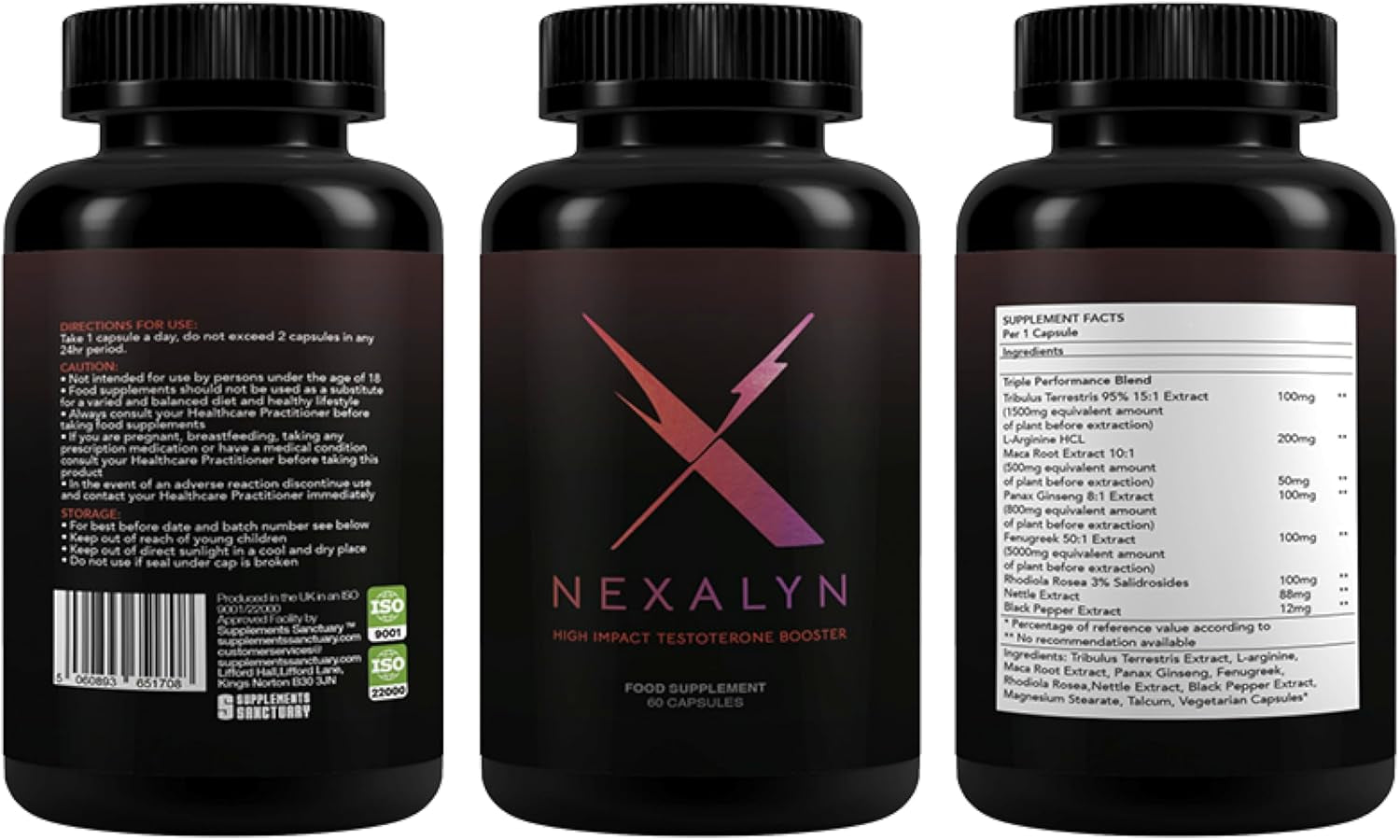 Nexalyn High Impact Testosterone Booster, 60 Capsules, 60 Servings