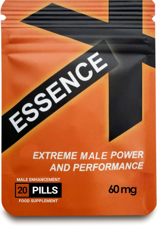 ESSENCEX™ 20Pc 60Mg Ginseng Herbal Supplement Pills for Men. Energy Stamina & Endurance Tablets Natural & Safe Complex Formula Immediate Long Lasting Effect Made in United Kingdom