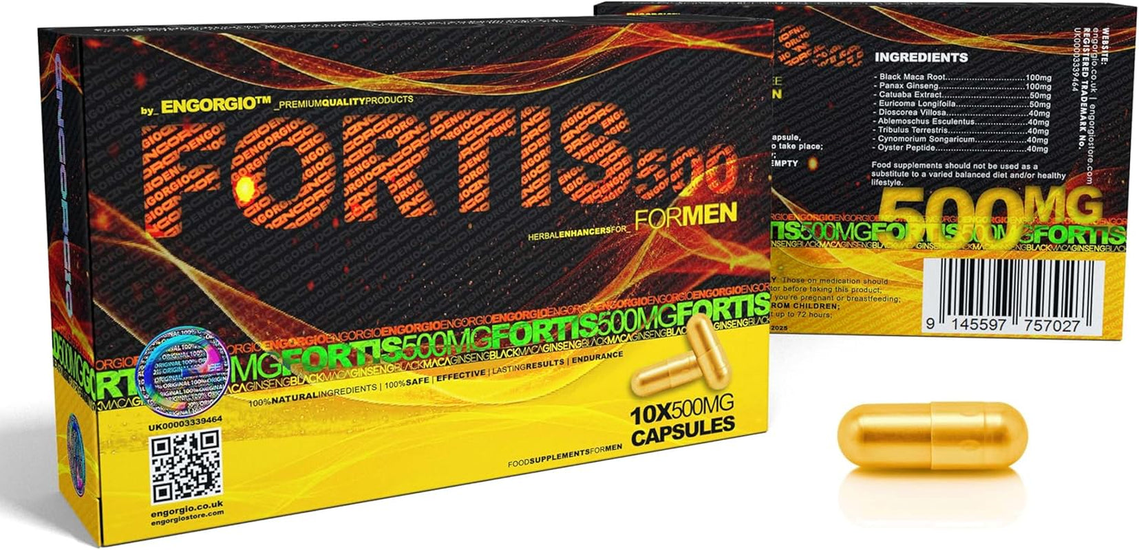 10 Pack - Fortis 500 | Powerful Enhancer | Natural Effective Long Lasting - IMMEDIATE Results | Made in UK