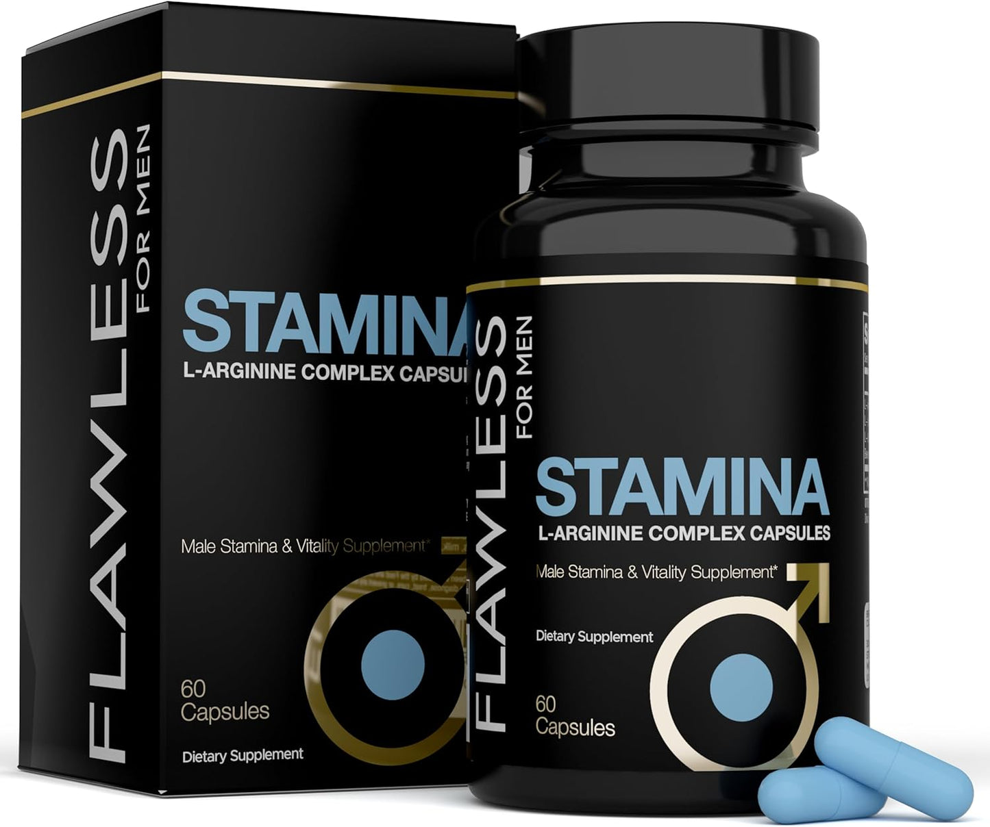 Stamina | L-Arginine, L -Citrulline & Nitric Oxide Supplement for Men | Promotes Male Vitality, Blood Flow and Endurance | 60 Capsules