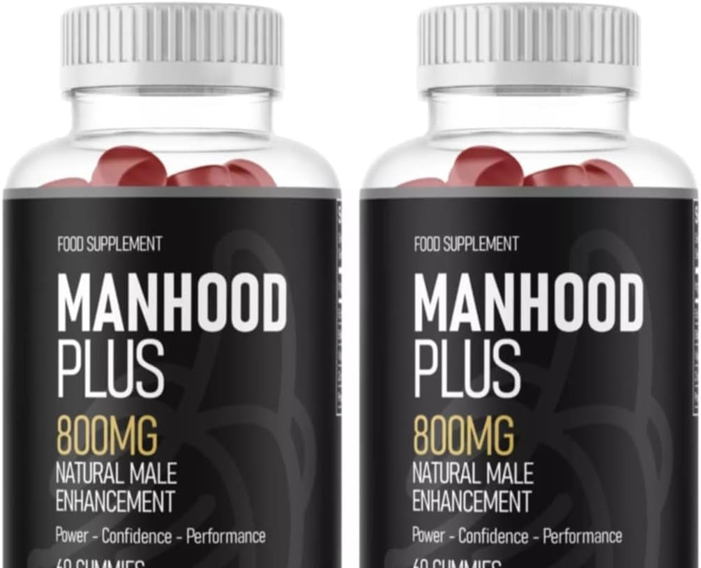 Man Hood - Male Enhancement Gummies - Natural Ingredients - Support for Men - 2 Monthly Supply / 60 Gummies - Fitness Hero Supplements