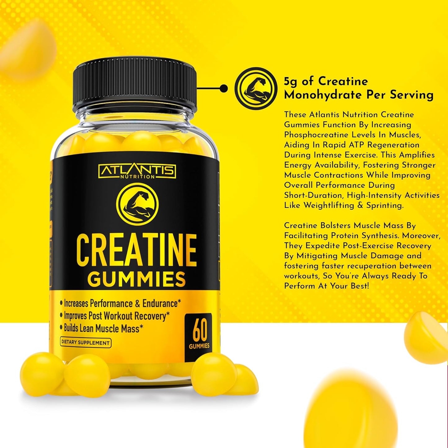 Testosterone Booster 60 Gummies + Creatine 2-Pack (120 Gummies)