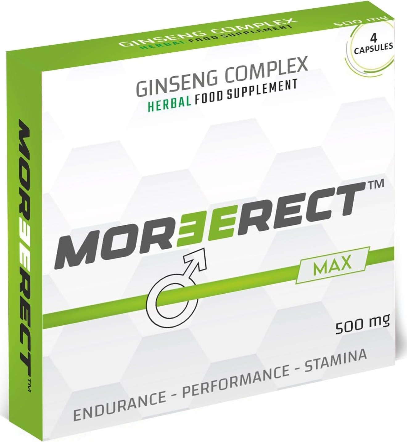 MOREERECT™ MAX - Stronger and Longer for a Confident Performer - Advanced Performance Enhancing Pills, Stamina Endurance Booster Green Supplement Pill for Men - 4 Ginseng Capsules