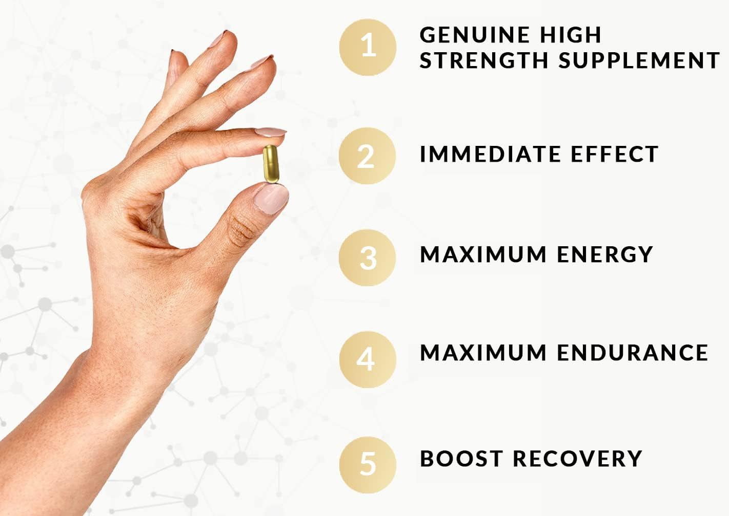 V - Gold Strong & Fast Acting Effect - Panax Ginseng Root Complex Enhancing Male Stamina & Energy Booster Pills for Men, High Strength Performance Supplement 10 Capsules/Tablet