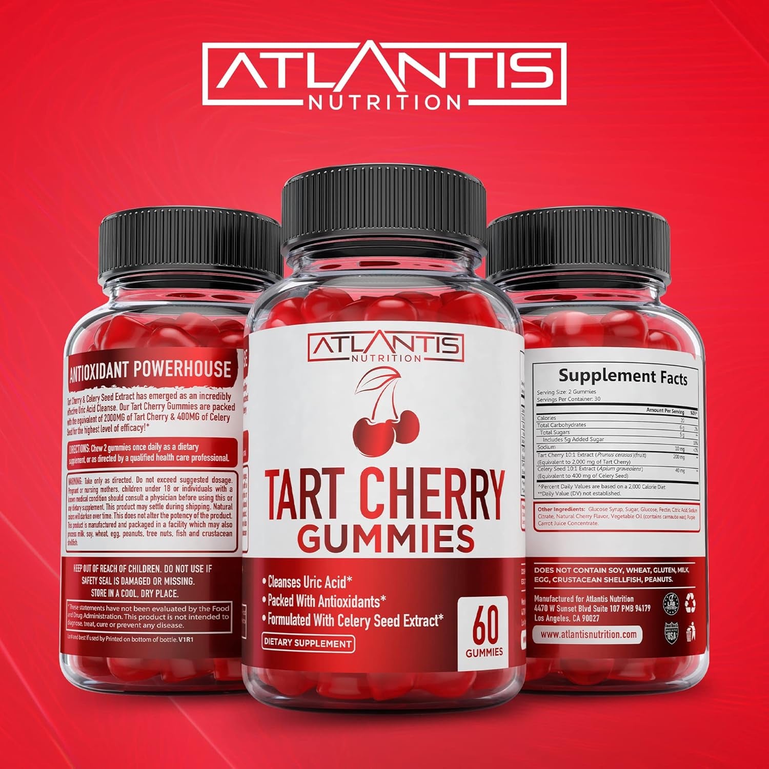 Tart Cherry 60 Gummies + Testosterone Booster 2-Pack (120 Gummies)