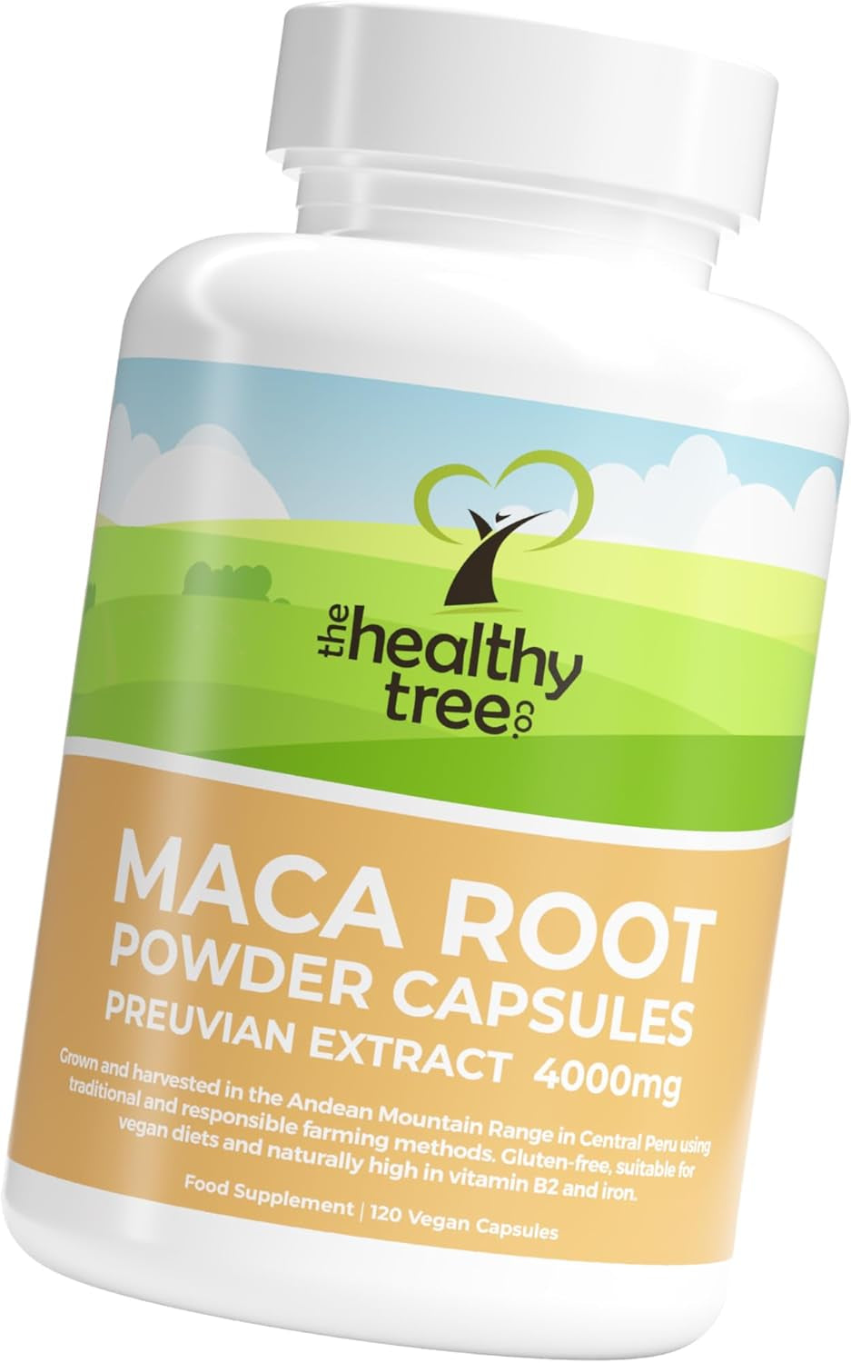 Maca Capsules by Thehealthytree Company - High Strength 4000Mg Extract per Capsule for Men and Women - 120 Vegan Maca Root Powder Tablets