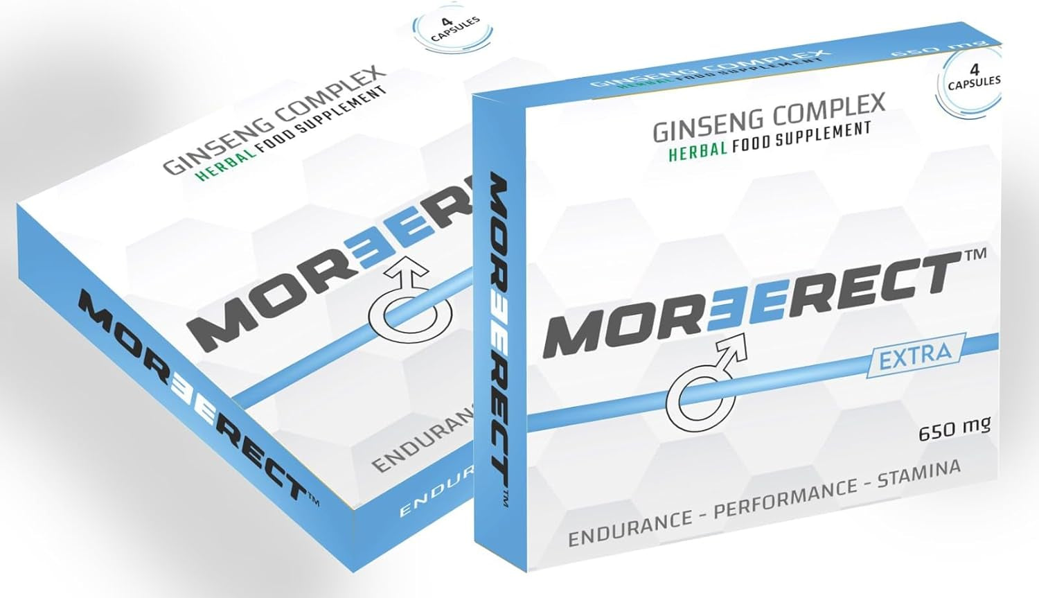 MOREERECT™ Extra - Stronger and Longer for a Confident Performer - Advanced Performance Enhancing Pills, Stamina Endurance Booster Blue Supplement Pill for Men - 4 Ginseng Capsules