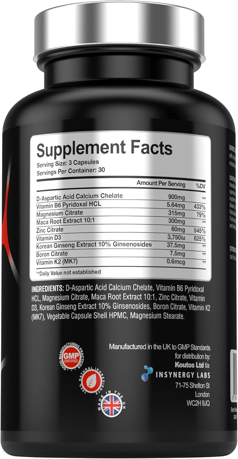 Ultra Anabolic Testosterone Booster for Men, Testosterone Support Formula for Muscle Growth Energy & Libido Enhancer, Magnesium Zinc Test Boost Supplement, 90 Vegan Capsules