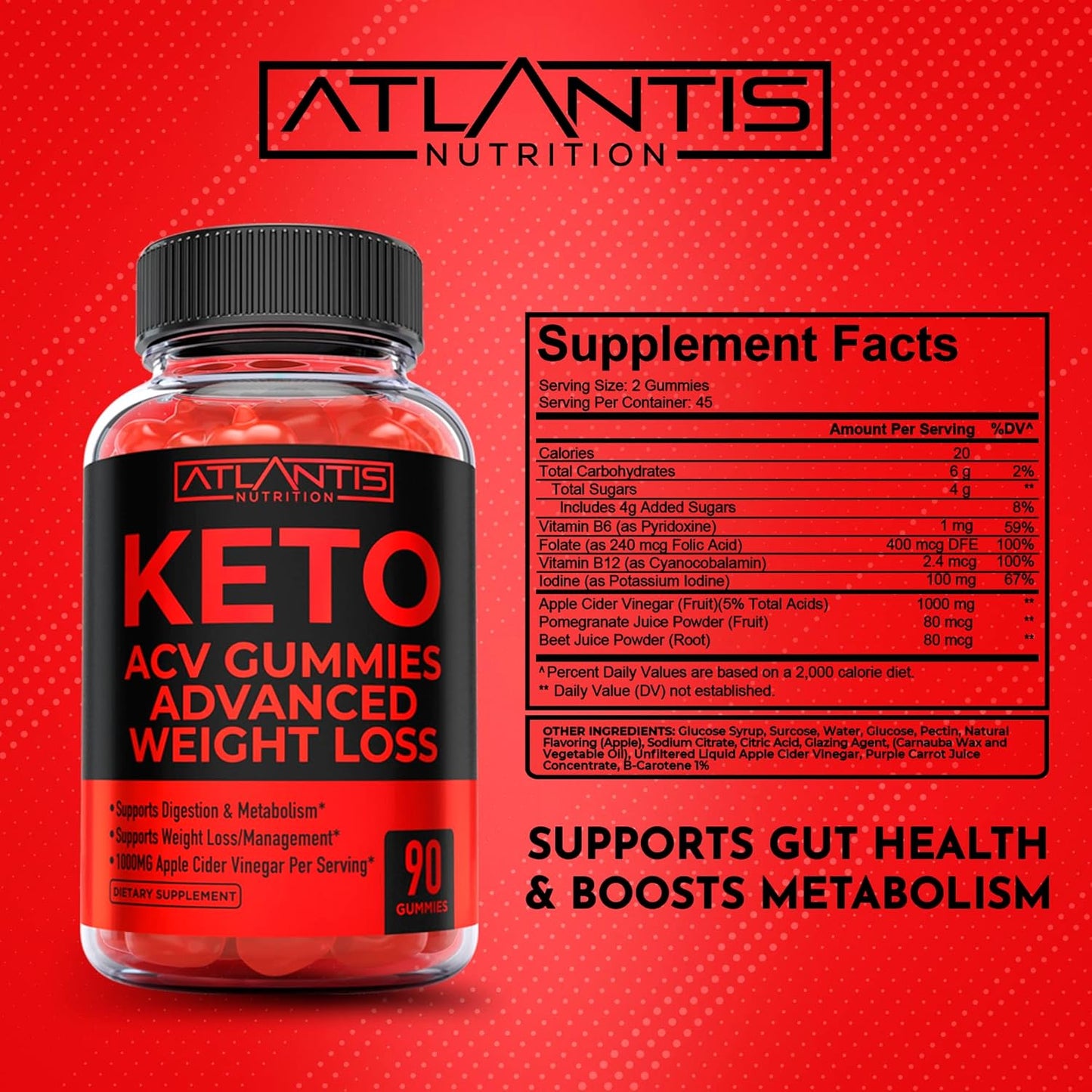 Testosterone Booster 60 Gummies + Keto Apple Cider Vinegar 90 Gummies