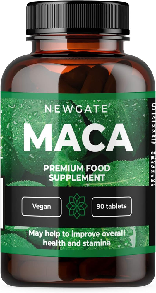 Newgate Labs Maca 90 High Strength Vegan Tablets 50Mg Providing Organic Maca Root 500Mg - for Skin Health - Premium Nutritional Supplement - Made in the UK – Halal, GMO Free