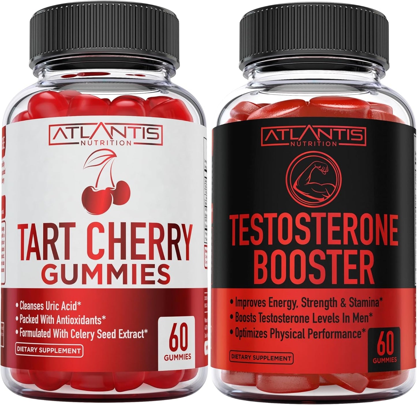 Tart Cherry 60 Gummies + Testosterone Booster 2-Pack (120 Gummies)