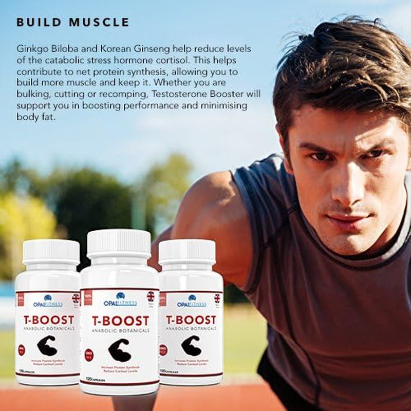 Testosterone and Libido Booster for Men by  - Anabolic Male Enhancing Vegan Capsules with Maca Root, Ginkgo Biloba, Korean Ginseng - Reduce Stress & Cortisol - Produced in the UK - 120 Capsules